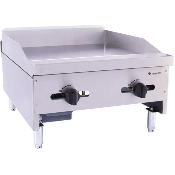 Venancio - 24" Gas Griddle - 2 manual Controls - CG24-2 - Maltese & Co New and Used  restaurant Equipment 