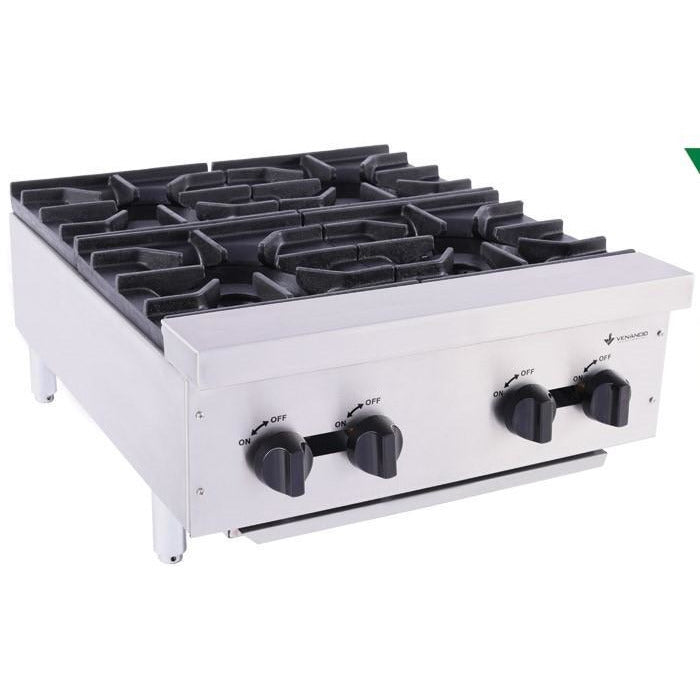 Venancio - 24" Gas Hot Plate - 4 Burner Controls - FA4M - Maltese & Co New and Used  restaurant Equipment 