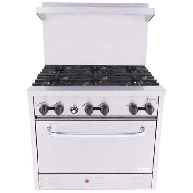 36" Heavy Duty Gas Range - 6 Burners and Oven Controls - S360 - Maltese & Co New and Used  restaurant Equipment 